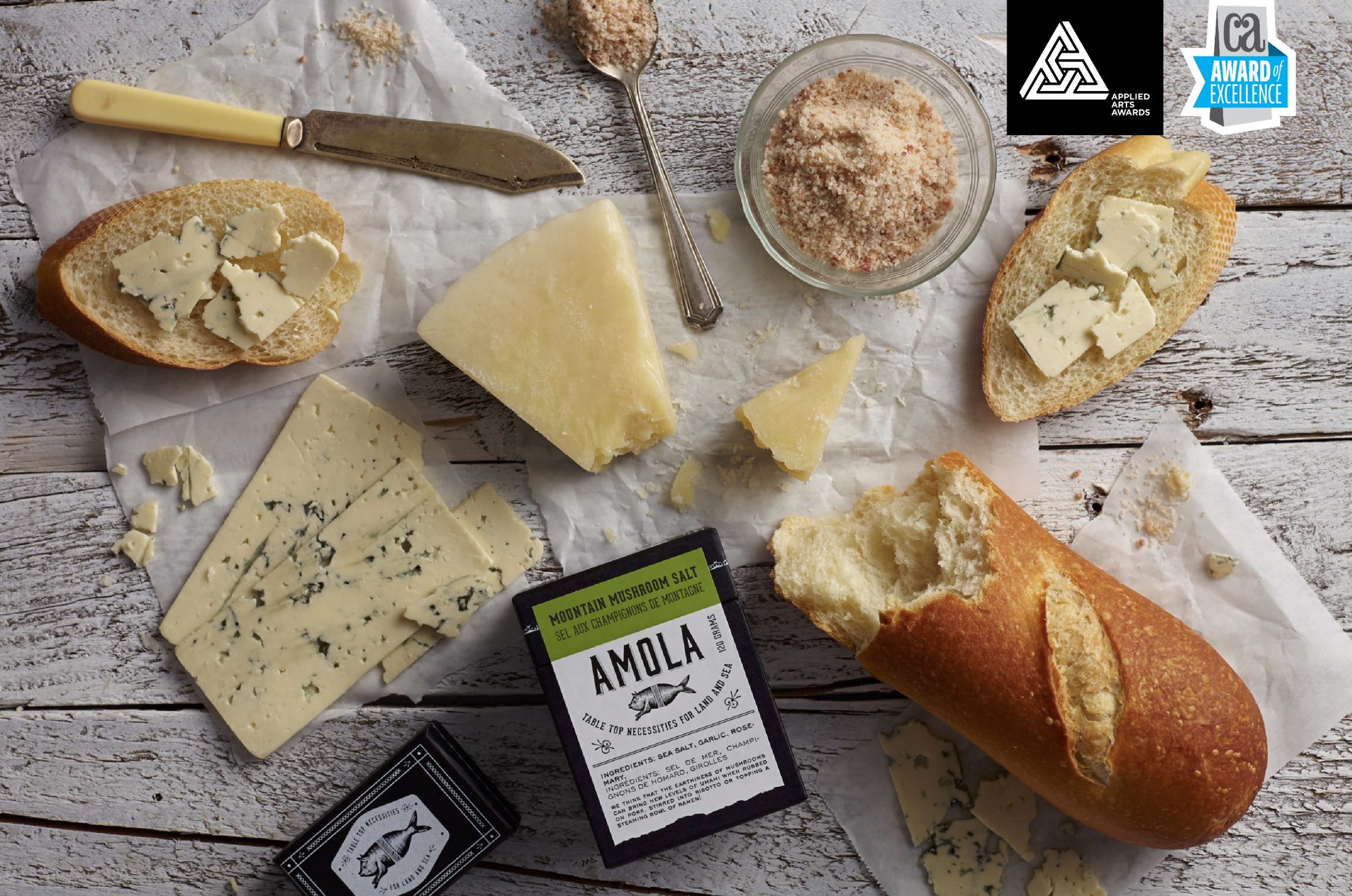 Award winning branding and packaging design for Amola salt. 