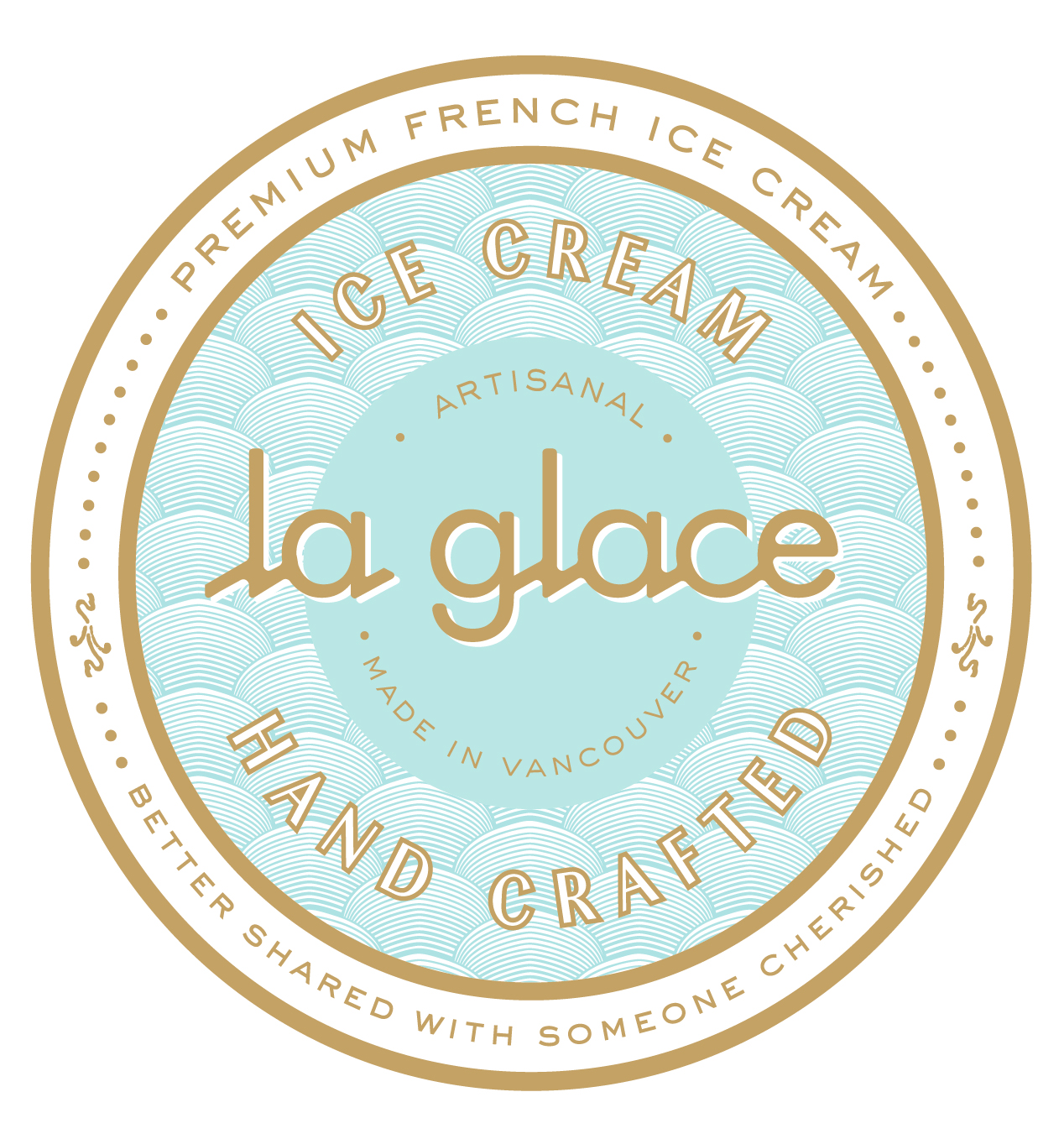 Label design and branding for La Glace ice cream.