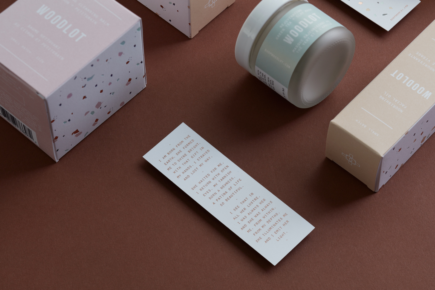 Packaging design for natural skincare line, Woodlot