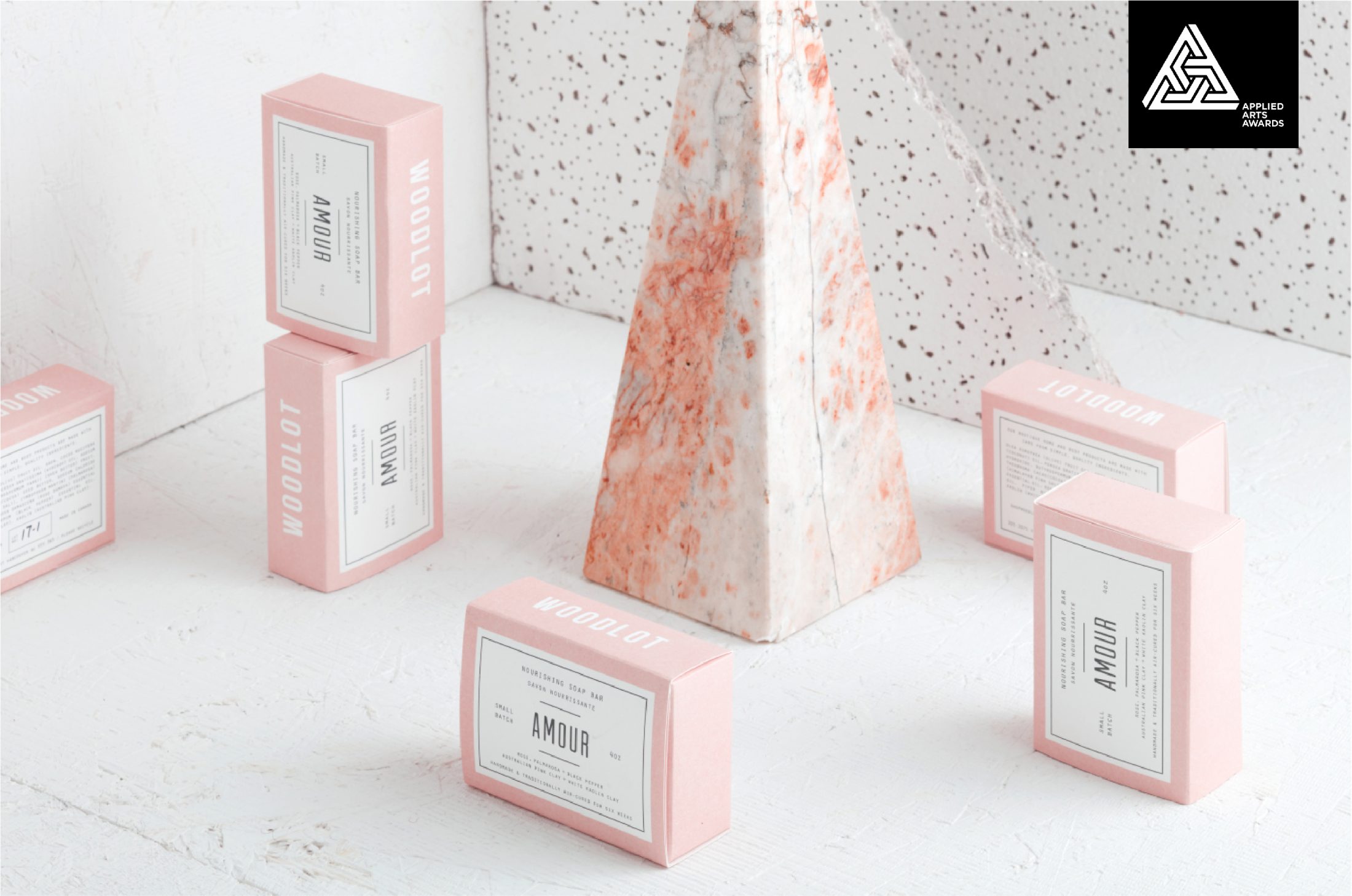 Award winning packaging design for woodlot soap.