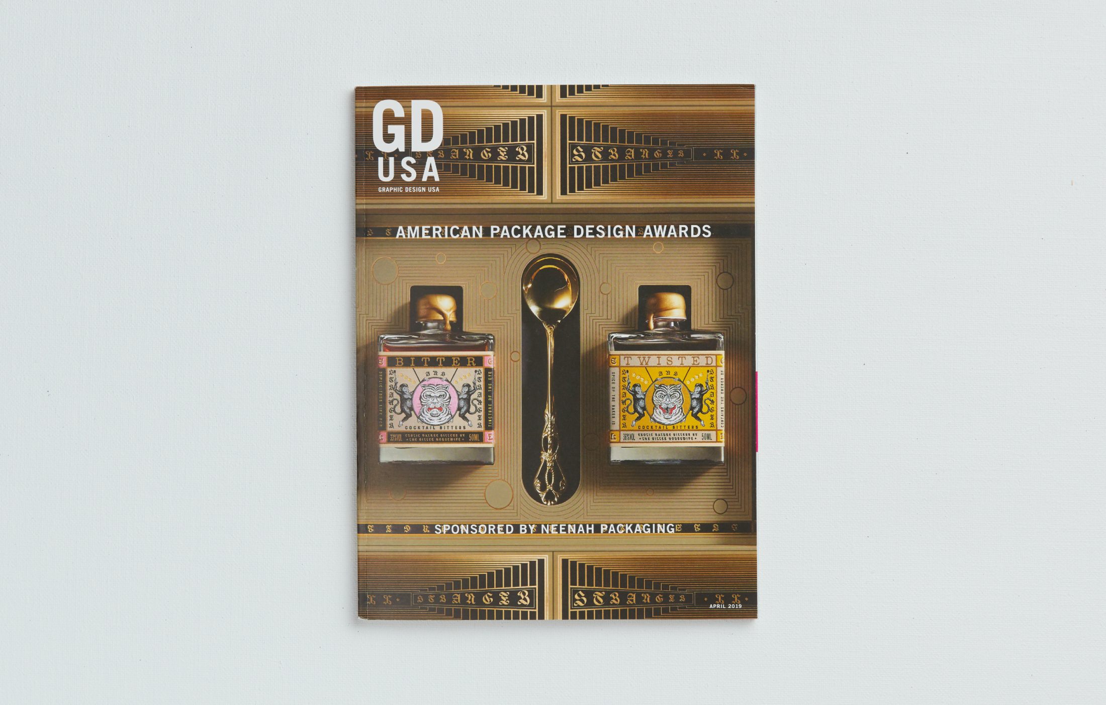 GD USA April 19 Magazine featuring award winning branding and packaging design by arithmetic.