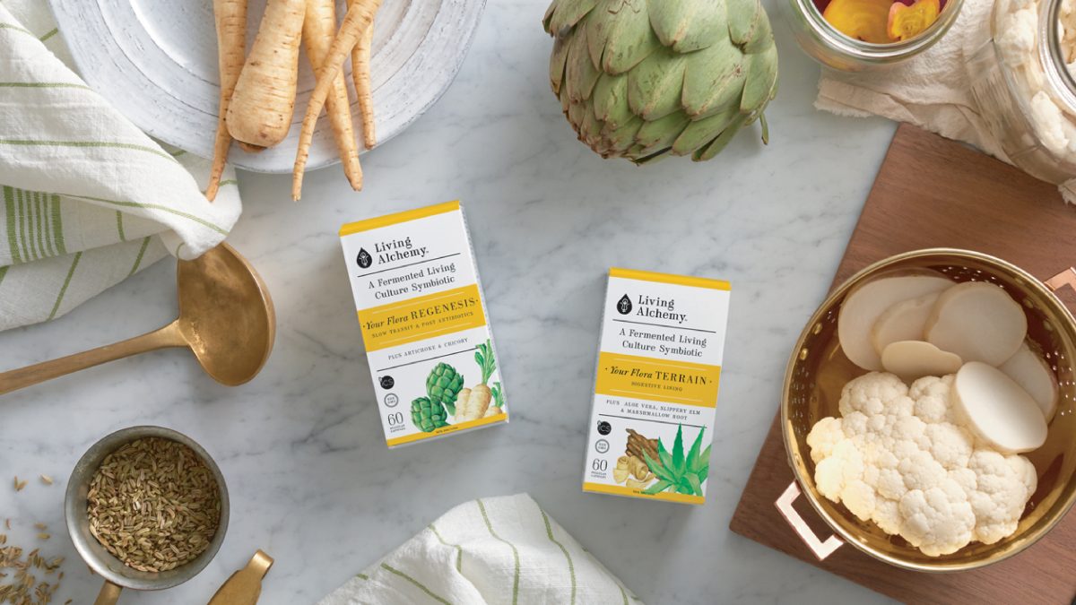 Branding and packaging design for Living Alchemy.