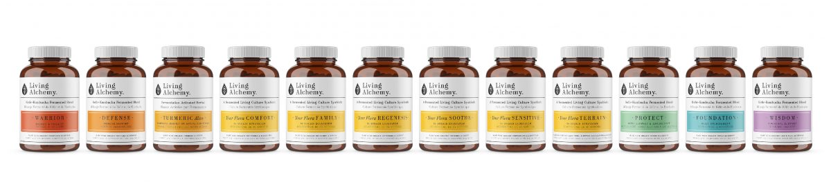 Branding and packaging design for Living Alchemy.