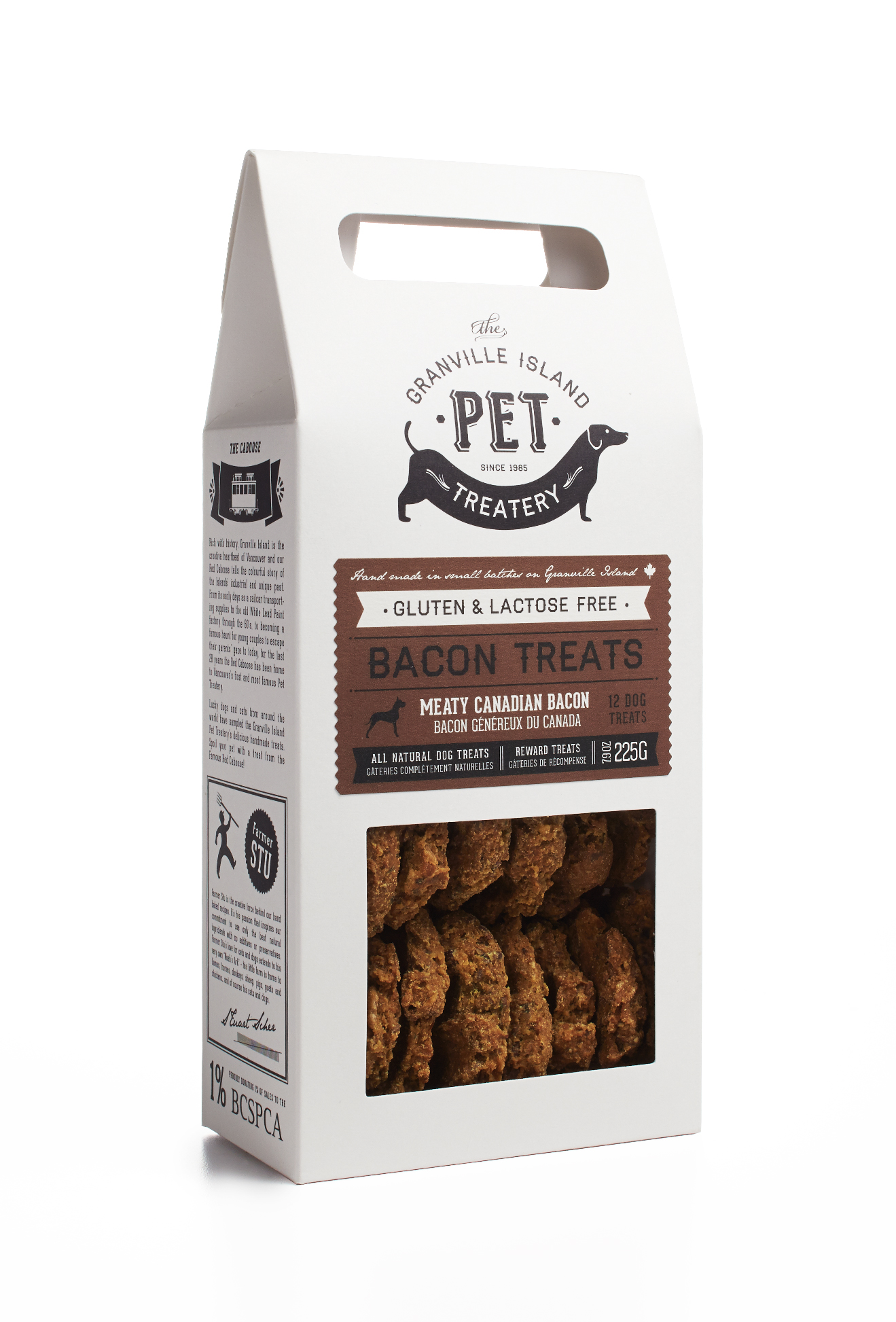 Packaging and branding for pet food brand Granville Island Pet Treatery.