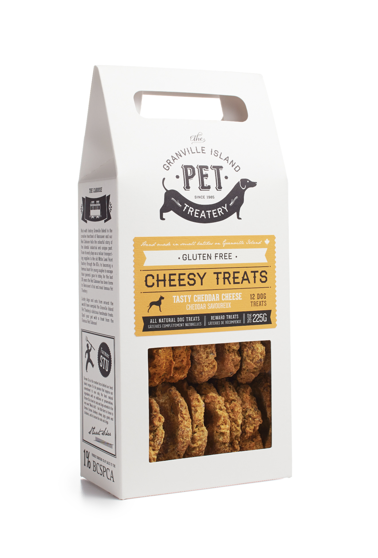 Packaging and branding for pet food brand Granville Island Pet Treatery.